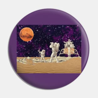 Retro Astronauts In Space Pin