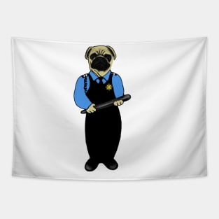 Funny Cop Pug Dog Police Gift Tapestry