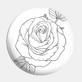 Rose Line Art Pin
