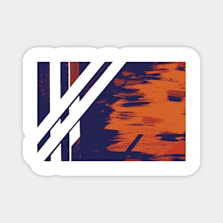 Bamboo grove in Burnt Orange and Midnight Blue Magnet