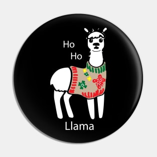 Funny Ho Ho Llama Ugly Christmas Sweater Pin