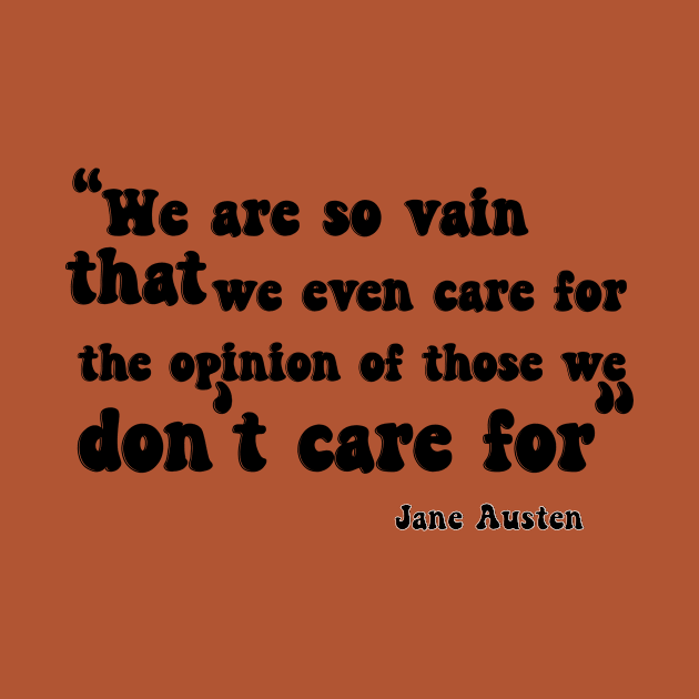 Jane Austen Retro Text Design Quote (Black) by The Lily and The Lark