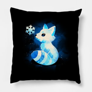 Winter Fox Blue Christmas Pillow