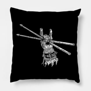 Devil Horns-Drumsticks-Drummer-Rock-Metal-Music Pillow