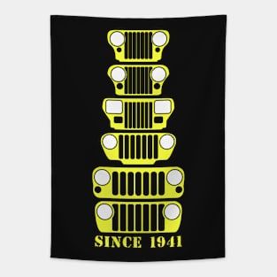 Jeep Grills Yellow Logo Tapestry