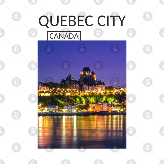 Night Quebec City Canada Chateau Frontenac Castle Gift for Canadian Canada Day Present Souvenir T-shirt Hoodie Apparel Mug Notebook Tote Pillow Sticker Magnet by Mr. Travel Joy