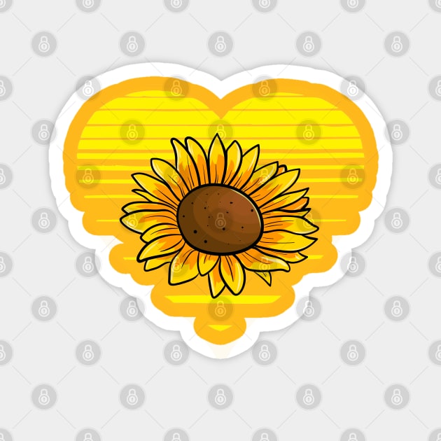 Sunflower lover, sunset heart. Farmers and nature lovers gift Magnet by alcoshirts