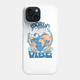 WORLD WIDE LOVE VIBE (Dark Blue/Sand/light blue) Phone Case