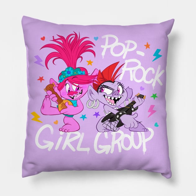 Pop-Rock Girl Group Pillow by jzanderk