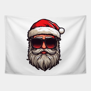 Cool Santa: Stylish Christmas Vibes Illustration Tapestry