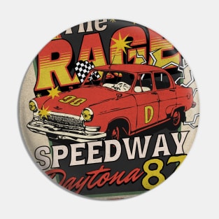 The Rage II speedway vintage racing distressed retro poster Pin