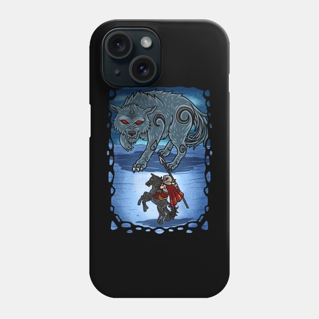 Divine Confrontation: Odin vs. Fenrir - Clash of the Norse Titans Phone Case by Holymayo Tee