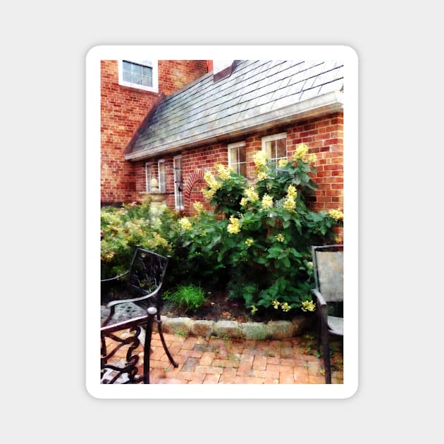 Outdoor Cafe With Hydrangea Magnet by SusanSavad