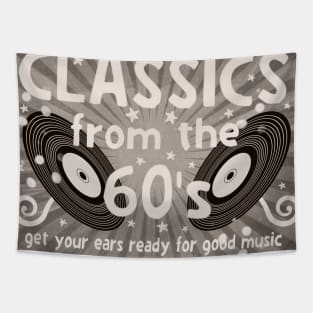 classic rock 60s vintage poster vinyl Tapestry