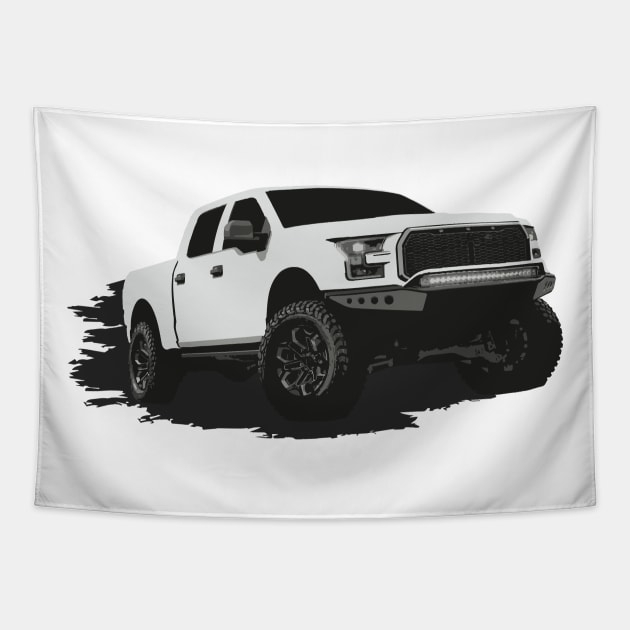 White Raptor pickup Tapestry by mfz