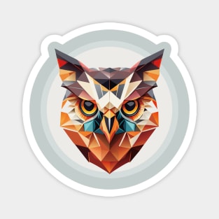 Geometric Owl: Polygonal Avian Art" Magnet