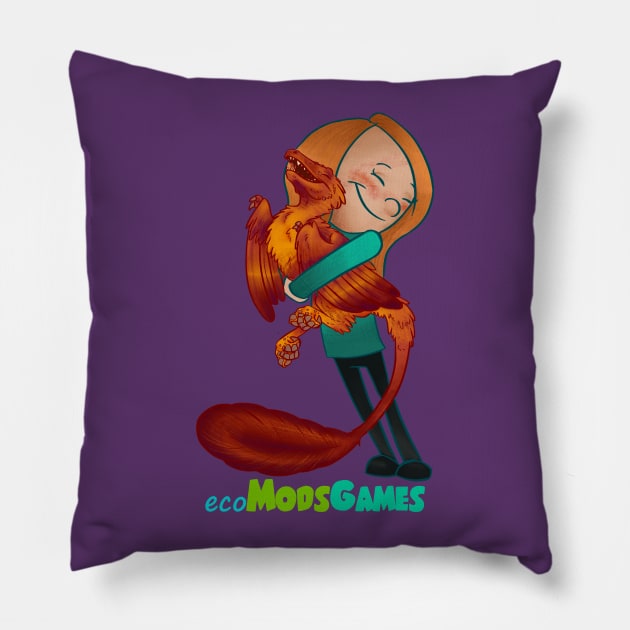 Hug a Raptor - Girl Edition Pillow by eco