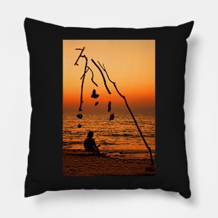 Chryssi island after sunset Pillow