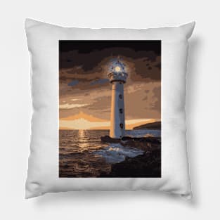 Enigmatic Lighthouse - Landscape Pillow