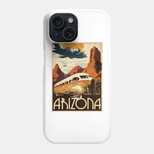 Arizona Saguaro Desert Vintage Travel Art Poster Phone Case