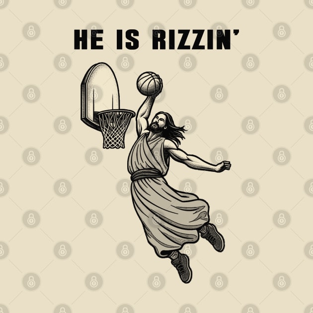 He is Rizzin' Jesus Meme Slamdunk by Mr.PopArts