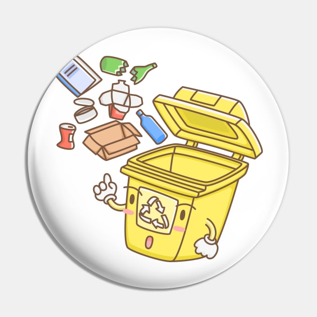 Recyclable Waste Pin by EasyHandDrawn