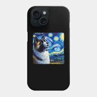 Starry Akita Dog Portrait - Pet Portrait Phone Case