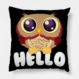 Hello Kawaii Owl Bird Of Prey Lover Pillow