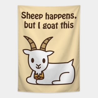 Sheep happens, but I goat this - cute & funny animal pun Tapestry