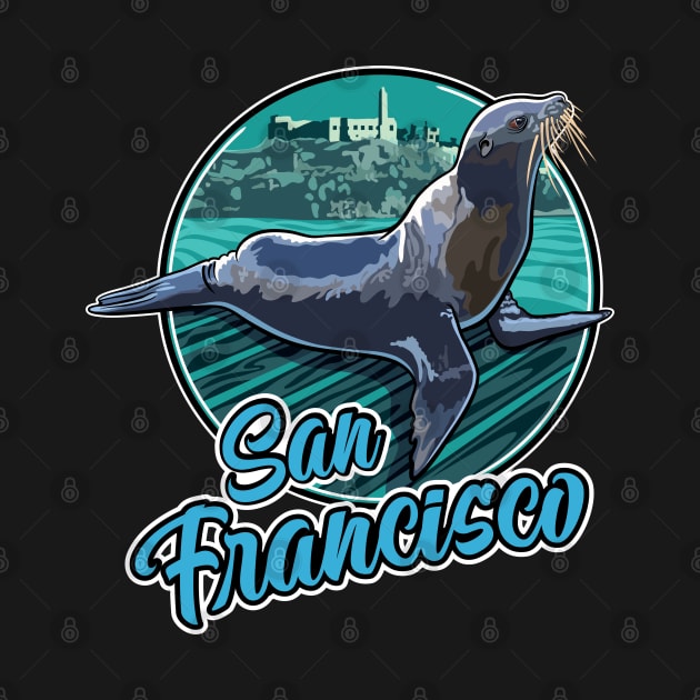 California Sea Lion on Pier Dock San Francisco by Alcatraz by SuburbanCowboy