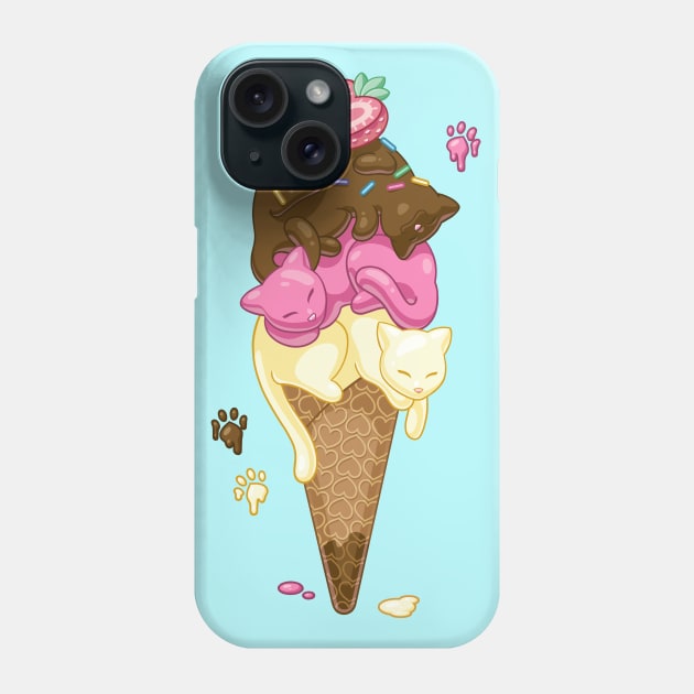 Triple Scoop Kitty Cone Phone Case by rosemcclain