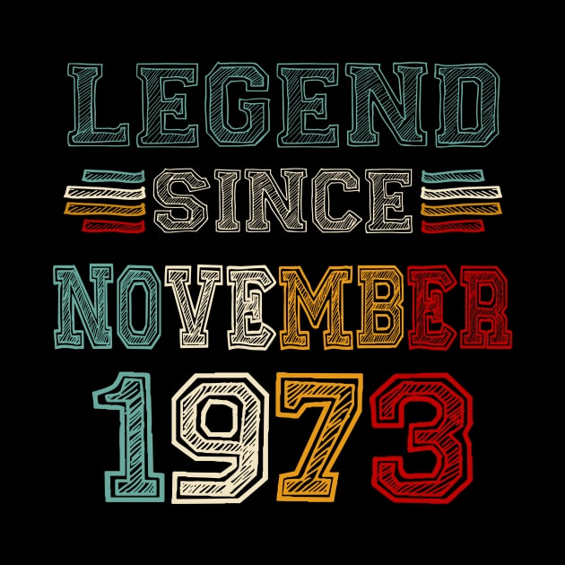 50 Years Old Legend Since November 1973 50th Birthday by Gearlds Leonia