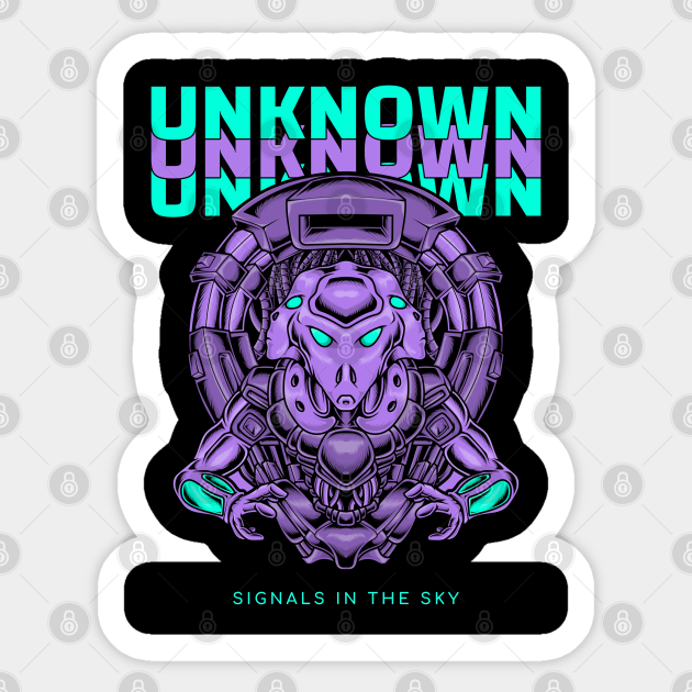 Unknown Alien Design I Glitch Aliens UFO Day - Anomaly - Sticker