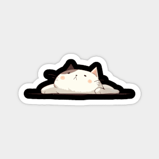 Slouching Lazy Cat Magnet