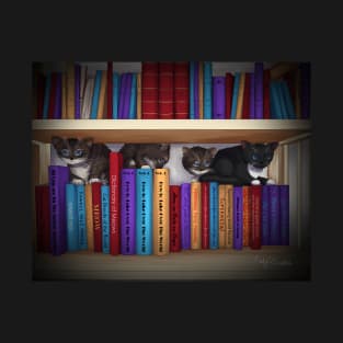 Kitten Bookshelf T-Shirt