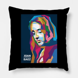 Abstract Geometric Joan Baez in WPAP Popart Pillow