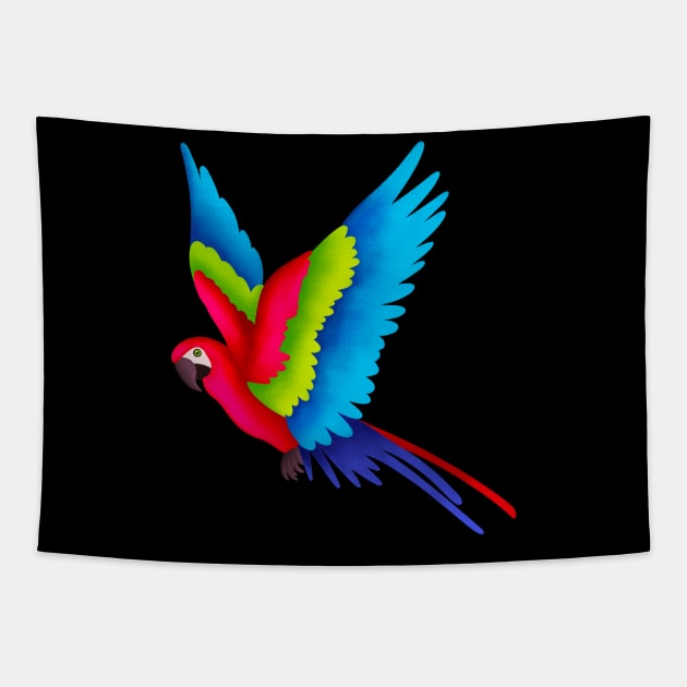 Parrot Tapestry by Kelly Louise Art