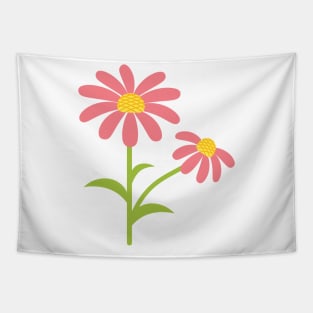 Cute Cartoon Red Daisy Tapestry