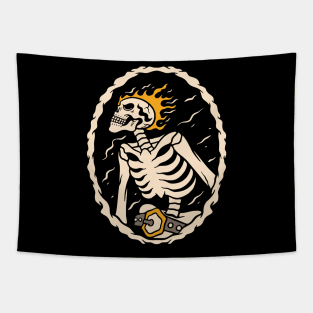 Fiery Skull Spirit Tapestry