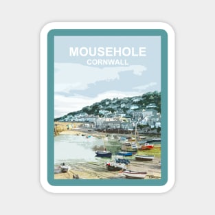 Mousehole, Cornwall. Cornish gift. Kernow fishing harbour Magnet