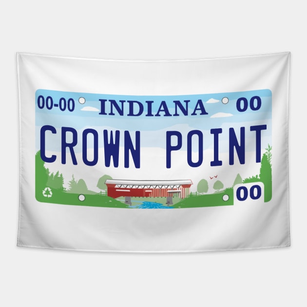 Crown Point License Plate Tapestry by zsonn