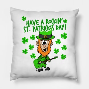 Have A Rockin' St. Patrick's Day Leprechaun Guitar Pillow