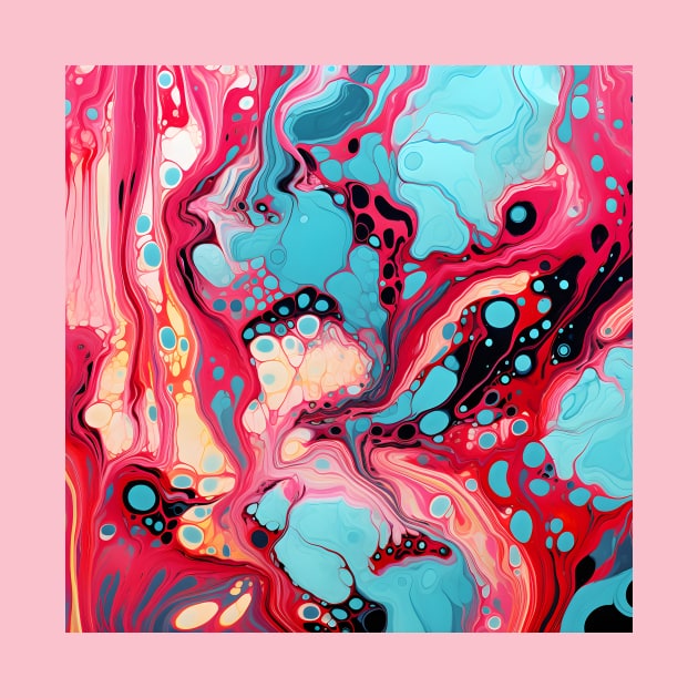 Turquoise and Magenta Fluid Dynamics by AbstractGuy