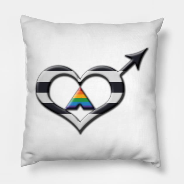 Heart-Shaped LGBT Ally Pride Male Gender Symbol Pillow by LiveLoudGraphics