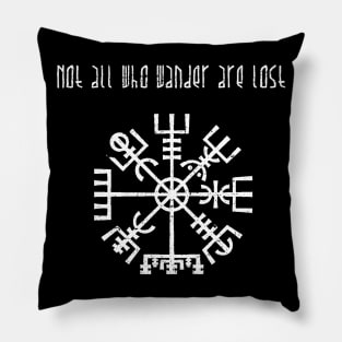 Not All Those Who Wander Are Lost - Vegvisir Viking Compass Pillow