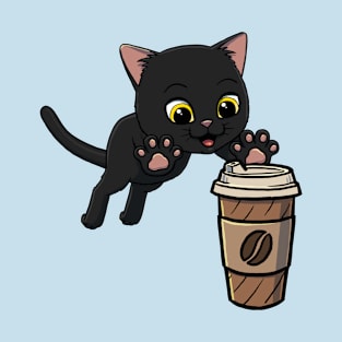 Bombay Cat excited to drink Coffee to go T-Shirt