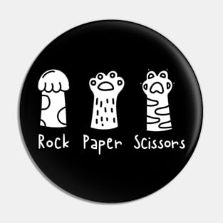 Rock Paper Scissors Funny Cat Paws Pin