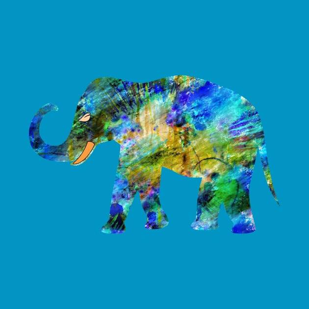 Blue Art Elephant by letnothingstopyou