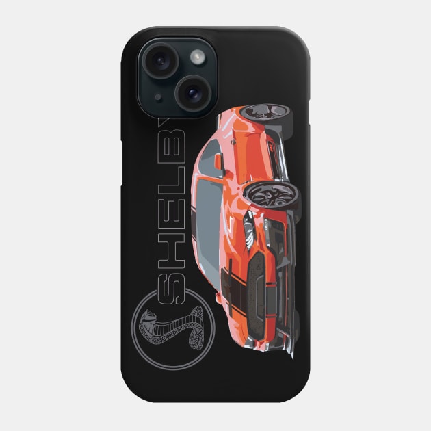 SUPER SNAKE Twister Orange Black Stripe Mustang Phone Case by cowtown_cowboy