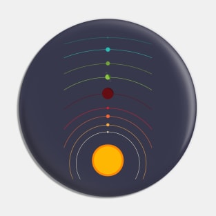 Solar System Minimal Retro Color Design Pin